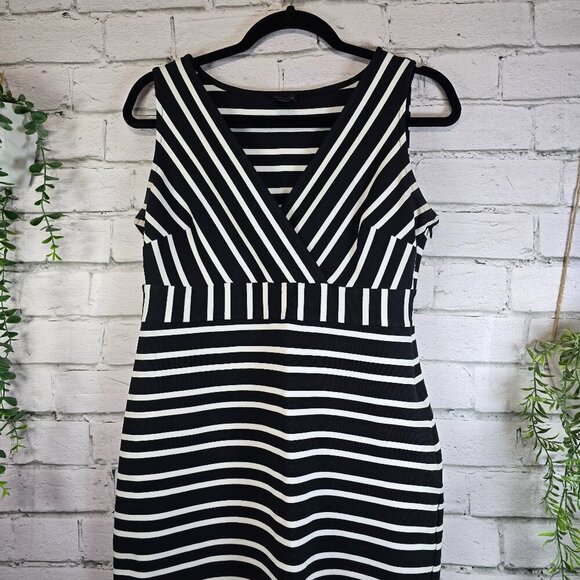 Ann Taylor Black and White Striped Dress - Picture 2 of 7